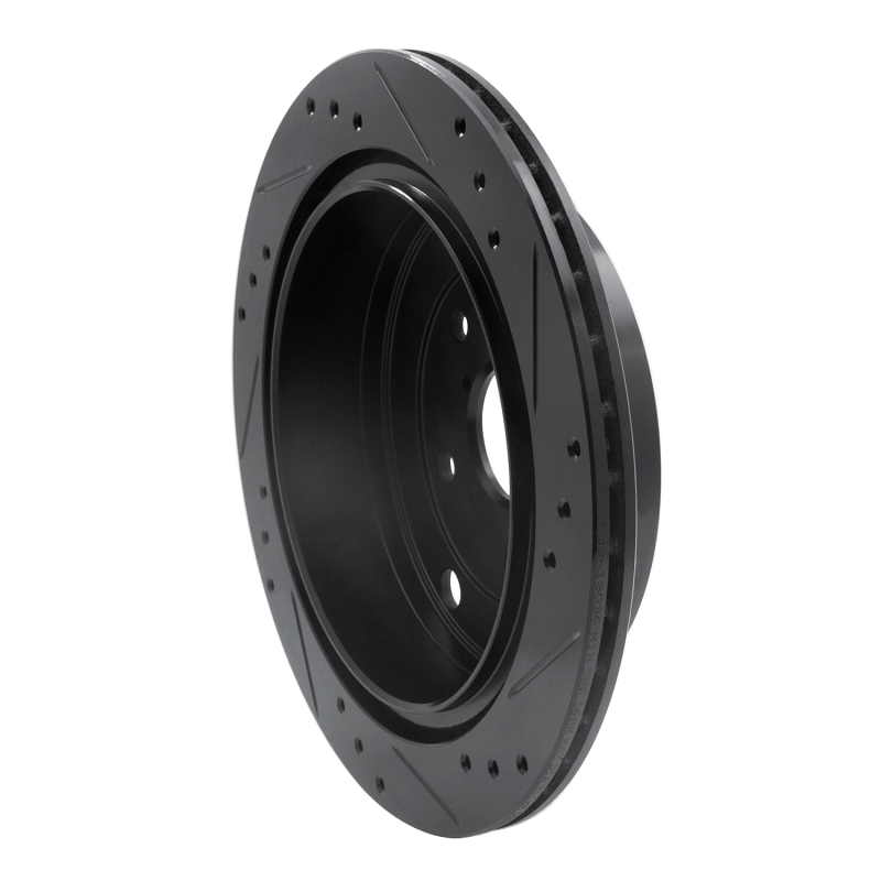 Subaru Tribeca Brake Rotor (1) - Rear Left - R1 Concepts - Drilled & Slotted - Black - `06-`14